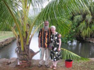 Martha and I at the luau on Kauai, November, 2015